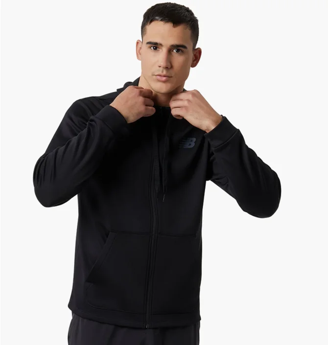 Худі чоловіче New Balance Tenacity Performance Fleece Full Zip Hoodie Black Mj23020Bk