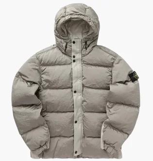Пуховик мужской Stone Island Crinkled Econyl® Grey 811541419-V0097