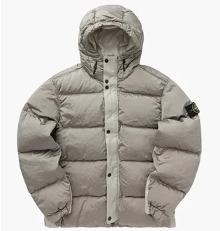 Пуховик мужской Stone Island Crinkled Econyl® Grey 811541419-V0097