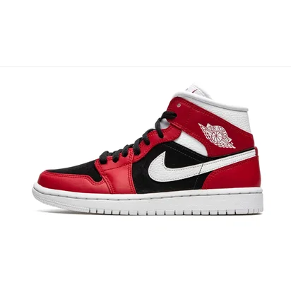 Кроссовки женские Air Jordan Wmns 1 Mid Red/Black BQ6472-601
