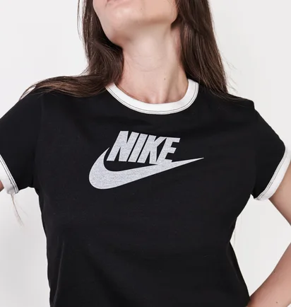 Футболка женская Nike Sportswear Short-Sleeve Ringer T-Shirt Black IF4072-010