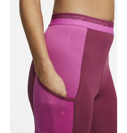 Леггинсы женские Nike Pro WomenS High-Waisted 7/8 Training Leggings With Pockets Bordo DX0063-653
