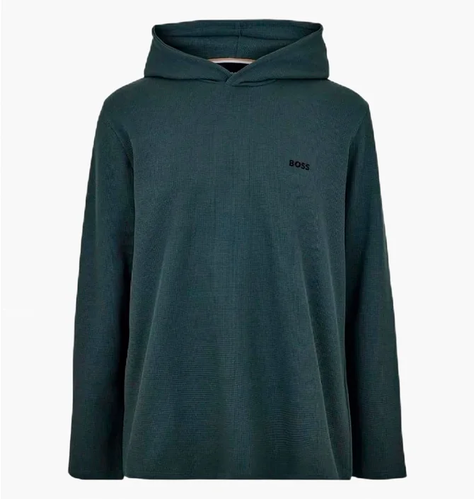 Худи мужское Boss Waffle Open Turquoise 50535885-345