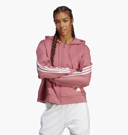 Толстовка женская Adidas Future Icons 3-Stripes Full-Zip Hoodie Pink IB8513