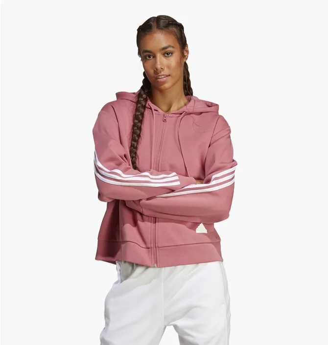 Толстовка женская Adidas Future Icons 3-Stripes Full-Zip Hoodie Pink IB8513