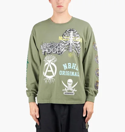 Лонгслів чоловічий Neighborhood Tee Ls-17 Olive 242PCNH-LT17