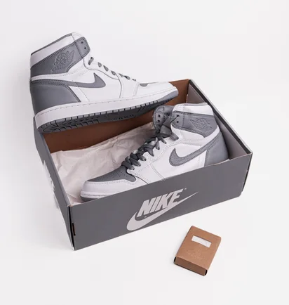 Кроссовки мужские Air Jordan 1 Retro High Og White/Grey 555088-037