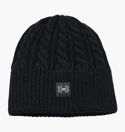 Шапка жіноча Under Armour Halftime Cable Knit Black 1379995-001
