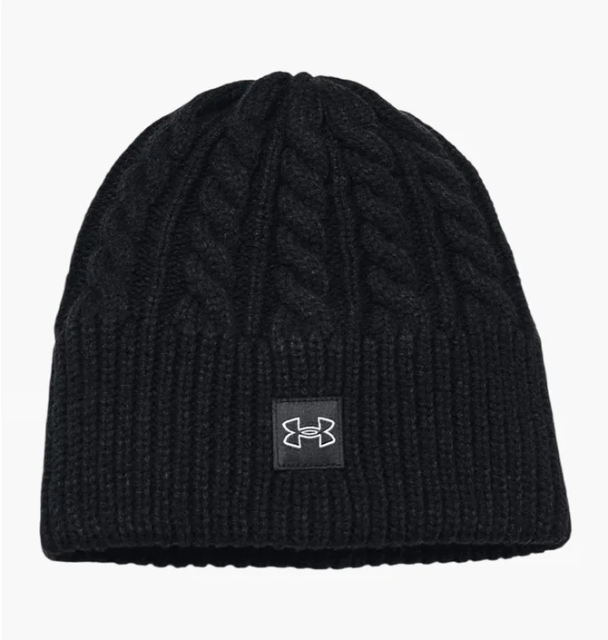 Шапка жіноча Under Armour Halftime Cable Knit Black 1379995-001