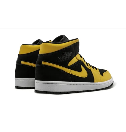 Кроссовки унисекс Air Jordan 1 Mid Black/Yellow 554724-071