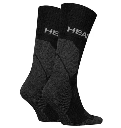 Шкарпетки чоловічі HEAD Hiking All Climates Crew Black/Grey (2 пари) 701229024-001