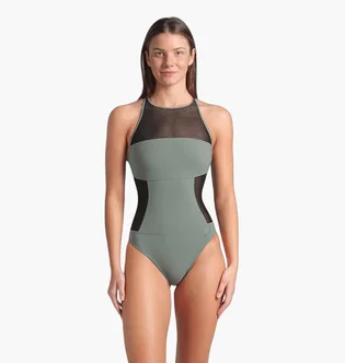 Купальник жіночий Arena Mesh Panels Grey 006659-600