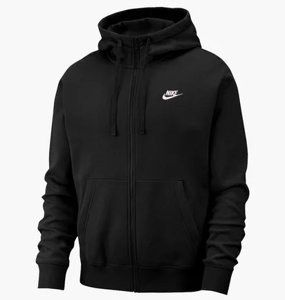 Толстовка чоловіча Nike M NSW CLUB HOODIE FZ BB Black BV2645-010