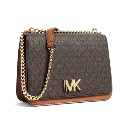 Сумка жіноча Michael Kors Mott Large Logo And Leather Shoulder Bag Brown 35T0GOXL3T-BROWN-11944