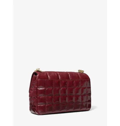 Сумка женская Michael Kors Soho Large Quilted Crinkled Leather Shoulder Bag Bordo 30F0L1SL3Y-DK-BERRY-13791