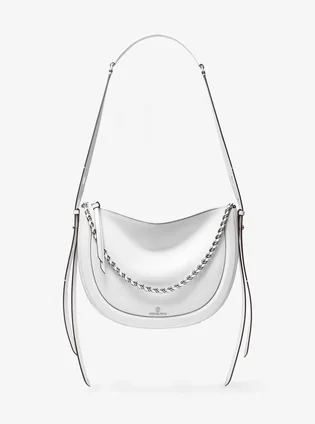 Сумка жіноча Michael Kors Jagger Large Pebbled Leather Messenger Bag White 30S0S1JM9L-OPTIC-WHITE-8448