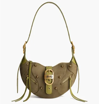 Сумка женская JW PEI Tessa Suede Shoulder Bag Olive BB2023BG70151JWP
