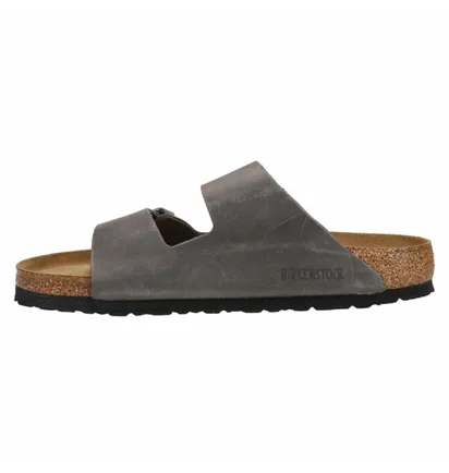 Тапочки мужские BIRKENSTOCK Arizona Oiled Leather Soft Footbed Sandals Grey 552801