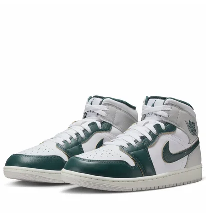 Кросівки чоловічі Air Jordan 1 Mid Se White/Green FQ7720-103