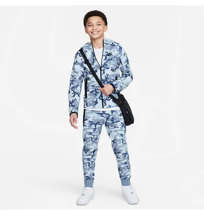 Толстовка детская Nike Tech Fleece Camo/Blue FN9118-493