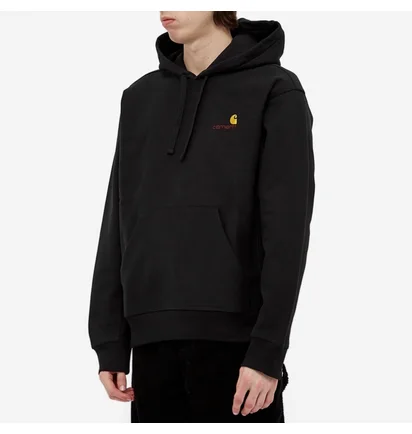 Худі чоловіче Carhartt Hooded American Script Sweat Black I028279-8900