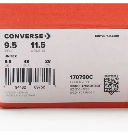 Кеди чоловічі Converse Color Vintage Canvas Chuck 70 Hi Pink 170790C