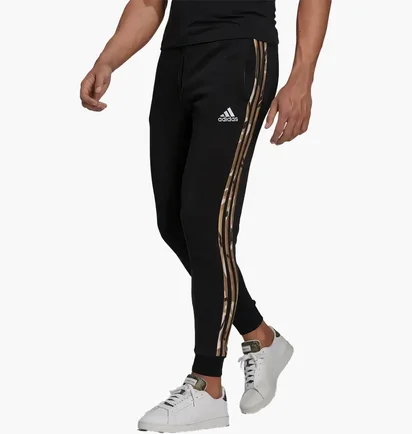 Штаны мужские Adidas Essentials Fleece Camo-Print Black GV2125