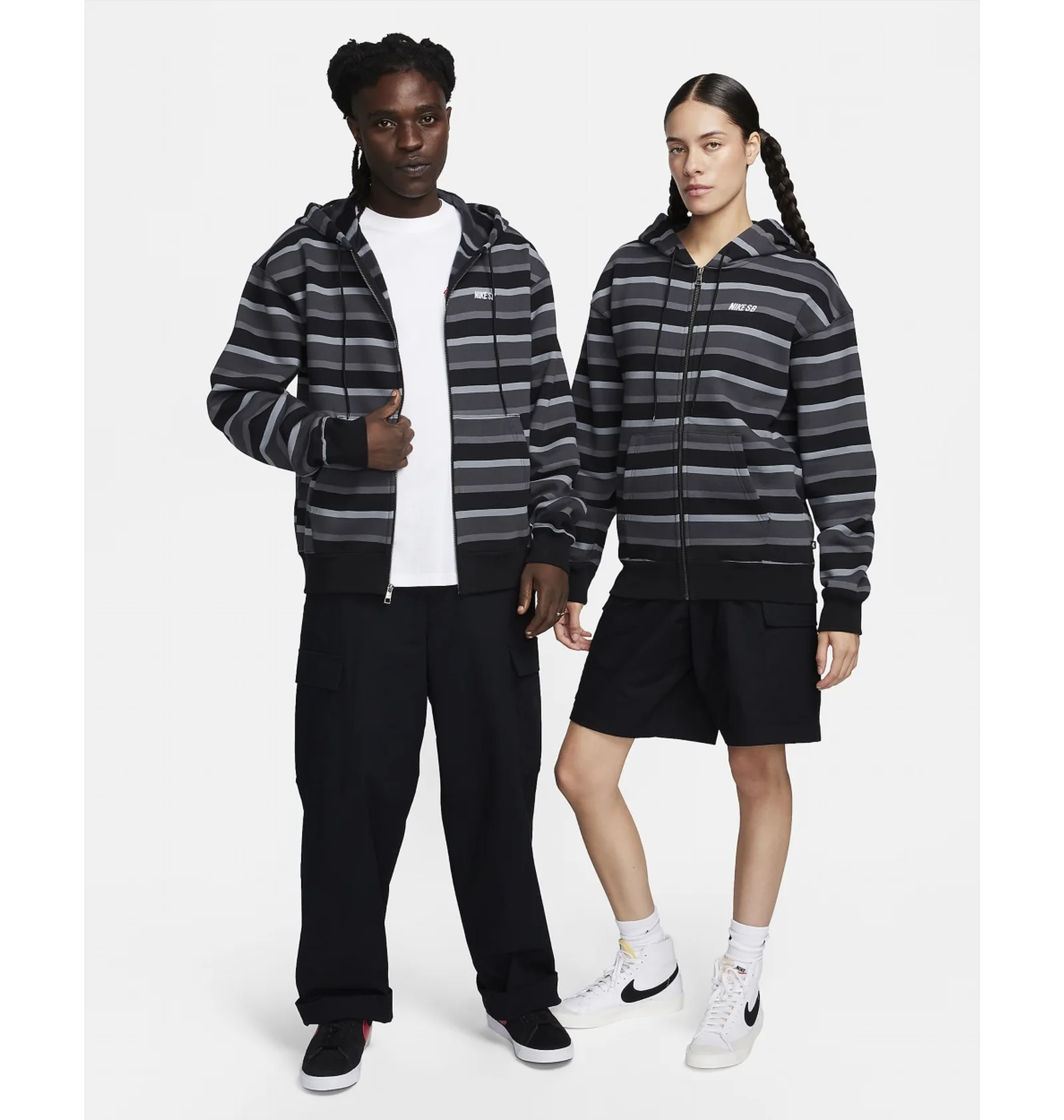 ᐉ Толстовка унисекс Nike Sb Full-Zip Fleece Skate Hoodie Grey
