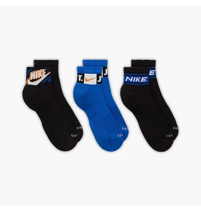 Носки Nike Everyday Plus Ankle (3 шт) Black/Blue HJ9378-902