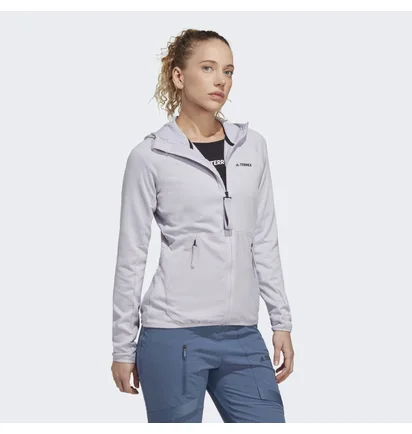 Кофта женская Adidas Terrex Tech Flooce Light Hooded Hiking Jacket Grey Ht2048