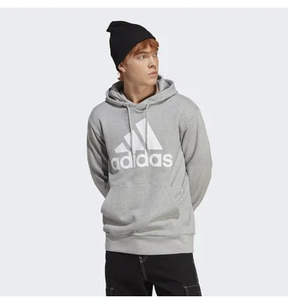 Худи мужское Adidas Essentials French Terry Big Logo Hoodie Grey Ic9364