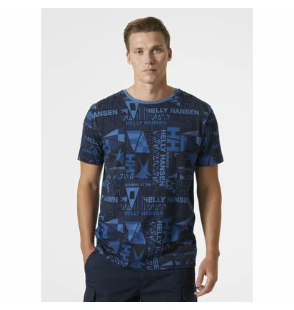 Футболка мужская Helly Hansen Newport T-Shirt Black/Blue 34303-585