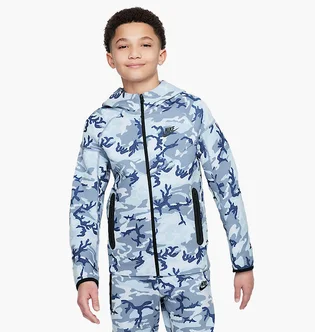 Толстовка детская Nike Tech Fleece Camo/Blue FN9118-493