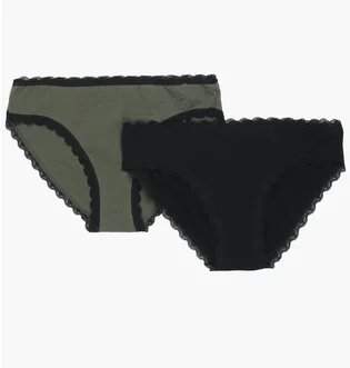 Трусики женские Manoukian Slips Black/Green (2 шт) 13890784-3