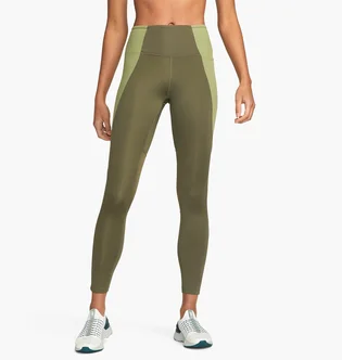 Легінси жіночі Nike Air Fast WomenS Mid-Rise 7/8 Running Leggings With Pockets Olive DQ6685-222