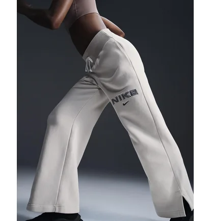 Штани жіночі Nike Sportswear Phoenix Fleece High-Waisted Wide-Leg Logo Pants Grey FV7684-104