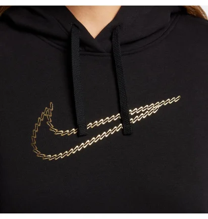 Худи женское Nike Club Fleece Shine Po Hoody Black FB8763-010