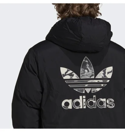 Пуховик мужской Adidas Down Regen Camo Hooded Puffer Jacket Grey HK5030