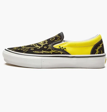 Кеды унисекс Vans Skate Slip On Black/Yellow VN0A5FCAZAU