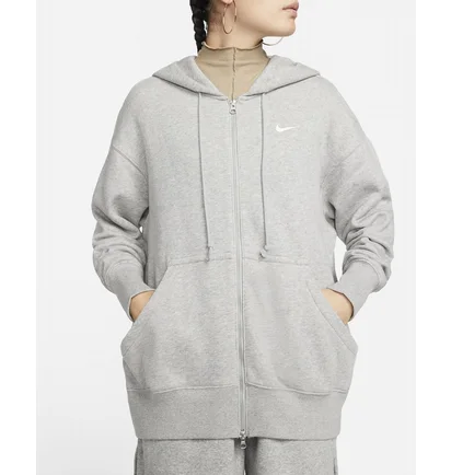 Толстовка женская Nike Sportswear Phoenix Fleece Oversized Full-Zip Hoodie Grey Dq5758-063