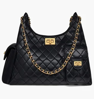 Сумка жіноча JW PEI Vivian Quilted Chain Shoulder Bag Black BB2025BG131429JWP