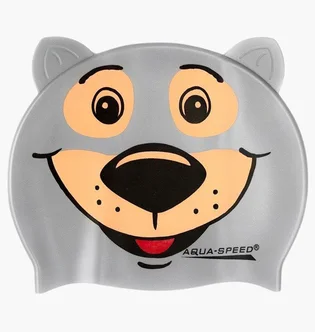 Шапочка для плавания детская Aqua speed Zoo Bear 5761 Grey 115-BEAR