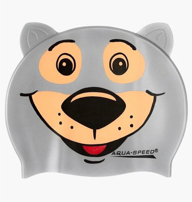 Шапочка для плавання дитяча Aqua speed Zoo Bear 5761 Grey 115-BEAR