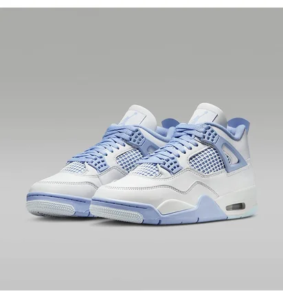 Кроссовки женские Air Jordan 4 Retro Forget Me Not White/Light Blue HV0823-100