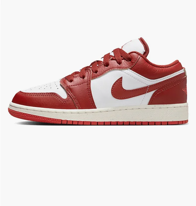 Кроссовки детские Air Jordan 1 Low Se Older White/Red FJ3465-160