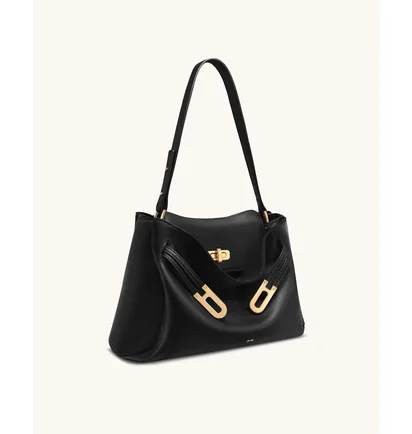 Сумка жіноча JW PEI Rhea Pebbled Double Buckle Shoulder Bag Black BB2025BG134084JWP