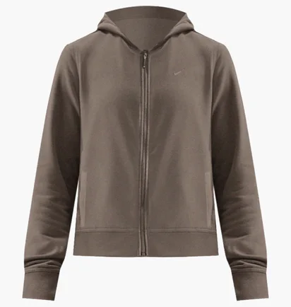 Толстовка женская Nike Nsw Chll Ft Fz Hdy Brown FN2415-233