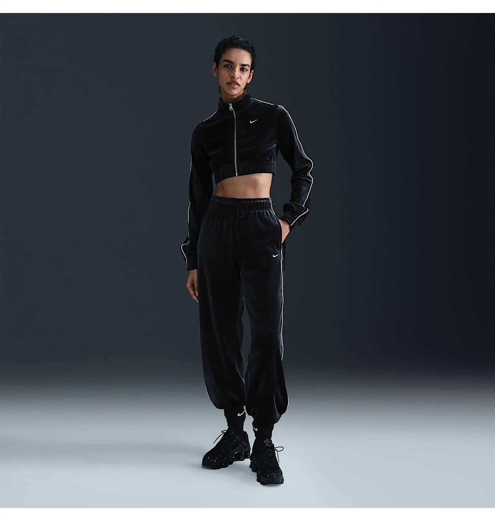 ᐉ Кофта женская Nike Cllctn Velour Fz Black FZ3679-010 - купить в