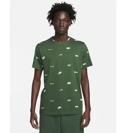 Футболка мужская Nike Club Allover Print T-Shirt Green FD1279-323