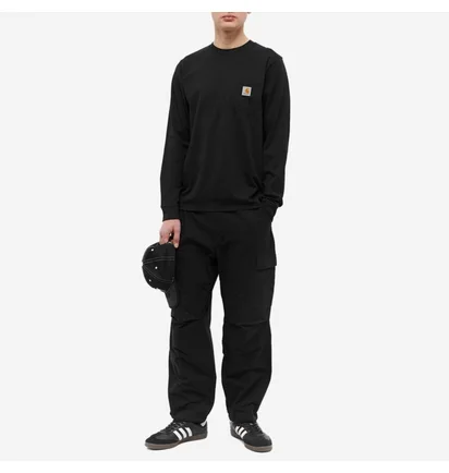 Лонгслів чоловічий Carhartt Long Sleeve Pocket Tee Black I030437-89XX